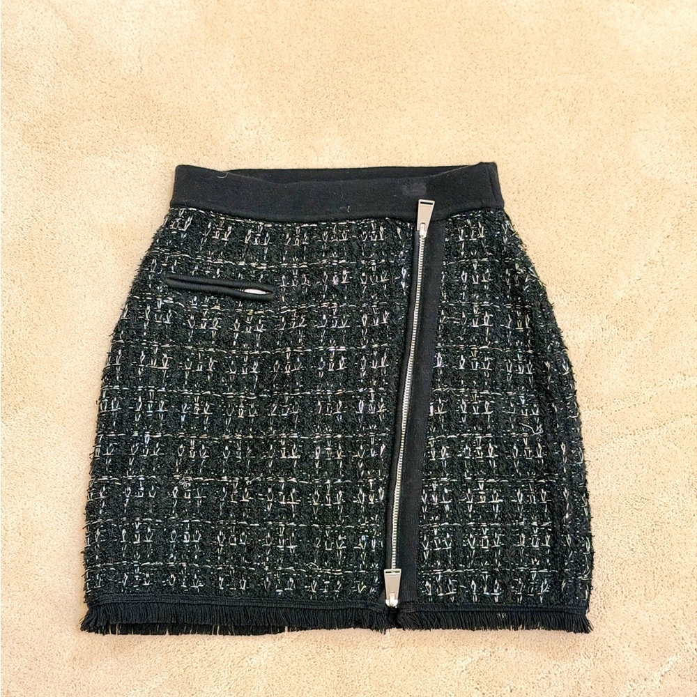 Jonathan Simkhai Black Tweed Mini Skirt